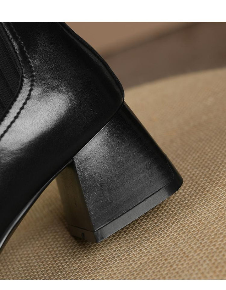 Women's Knit Chunky Heel Ankle Boot – Stretch Sock Style