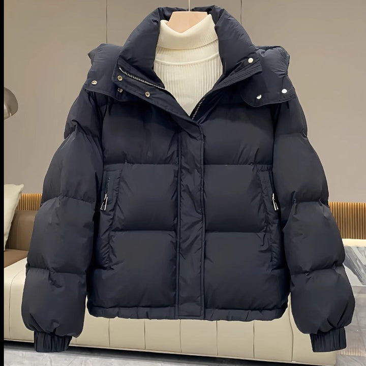 Women's Cropped Padded Coat – Ultra Short Solid Silhouette