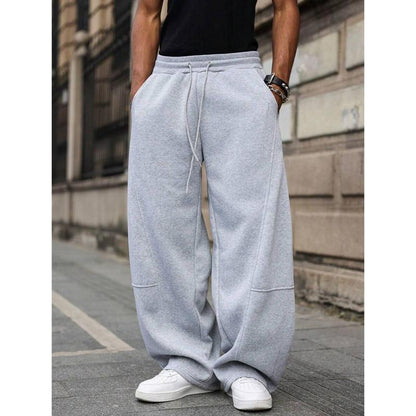 Men's High Waist Cropped Trousers – Lightweight Straight Fit Blend