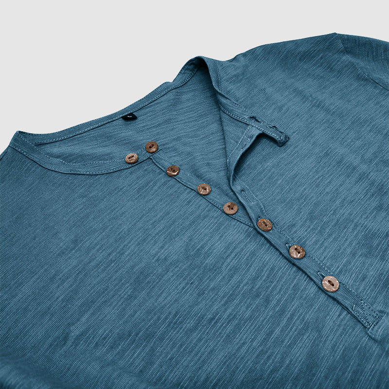 Men's Long Sleeve Cotton T-Shirt – Relaxed Pullover Fit