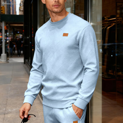 Men's Textured Crew Neck Sweatshirt – Relaxed Everyday Fit