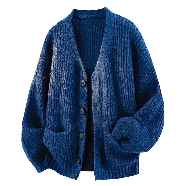 Men's Knit Cardigan Sweater – Soft Cotton Blend, Relaxed Fit Layers