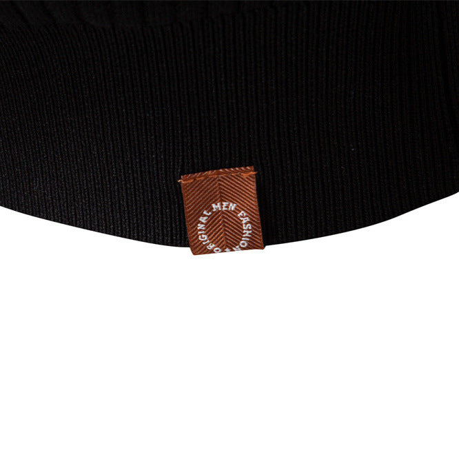 Men's Ribbed Knit Pullover Sweater – Slim Fit Henley Collar