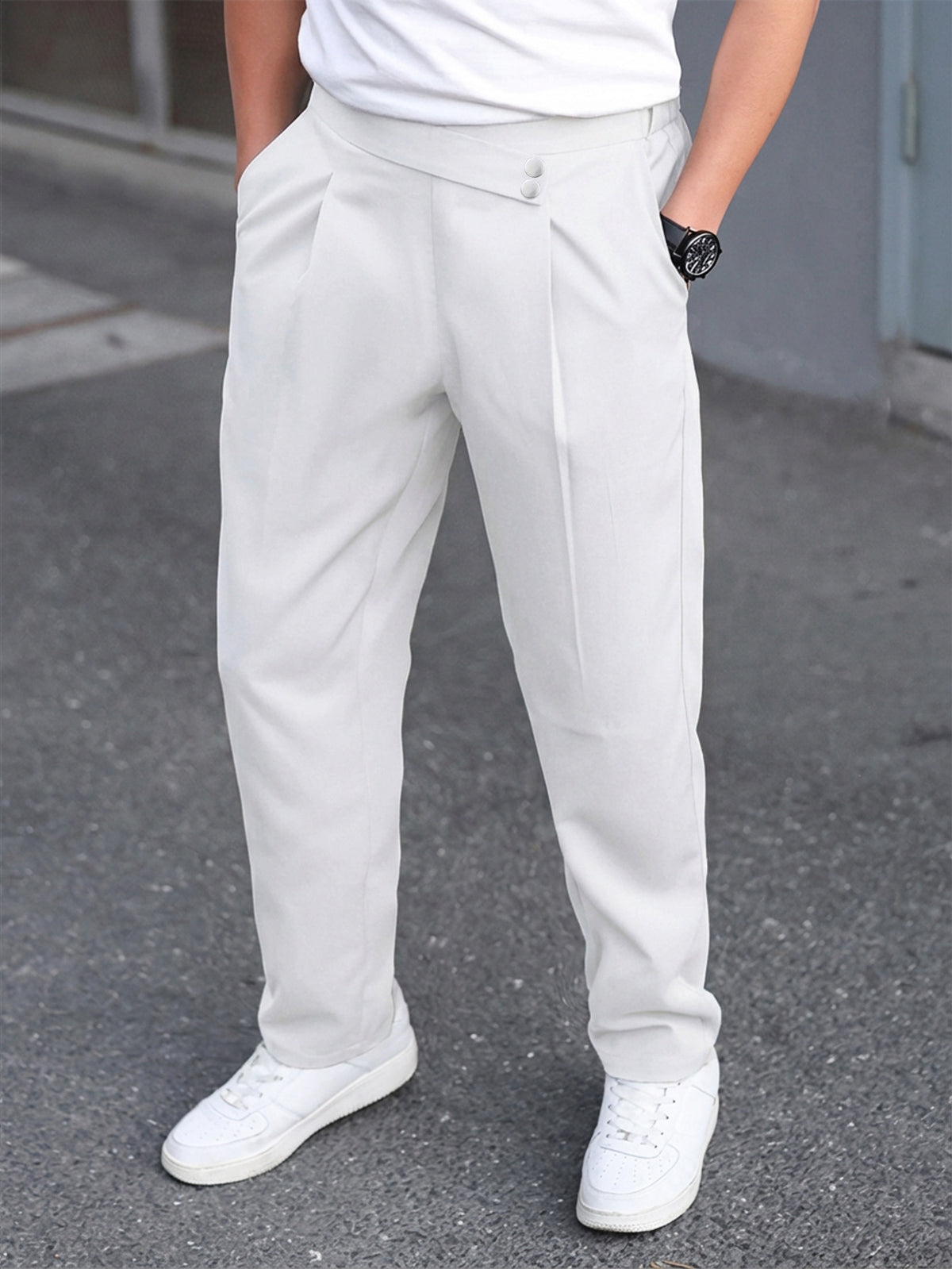 Men's Casual Mid-Rise Full-Length Trouser – Relaxed Smart Fit