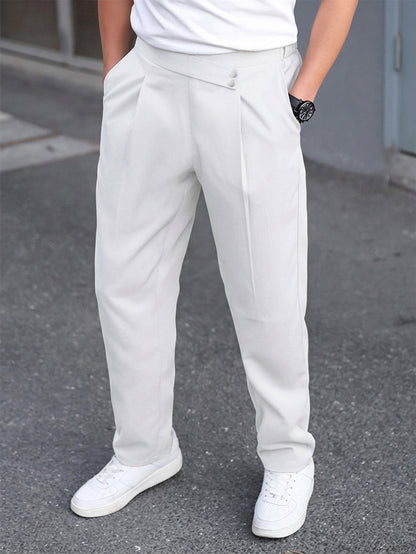 Men's Casual Mid-Rise Full-Length Trouser – Relaxed Smart Fit