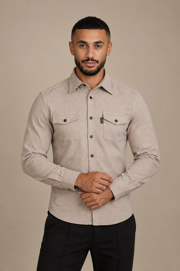 Men's Brushed Cotton Slim Fit Shirt – Thickened Casual Design