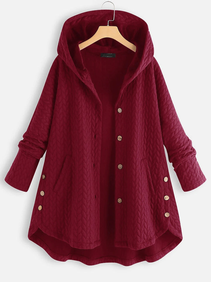 Women's Hooded Winter Parka – Slim Fit, Zipper Front, Long Jacket