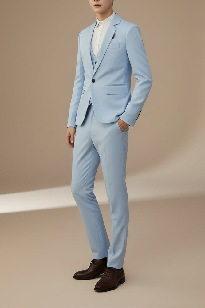 Men's Three Piece Suit – Slim Fit Cotton Modern Tailored Set