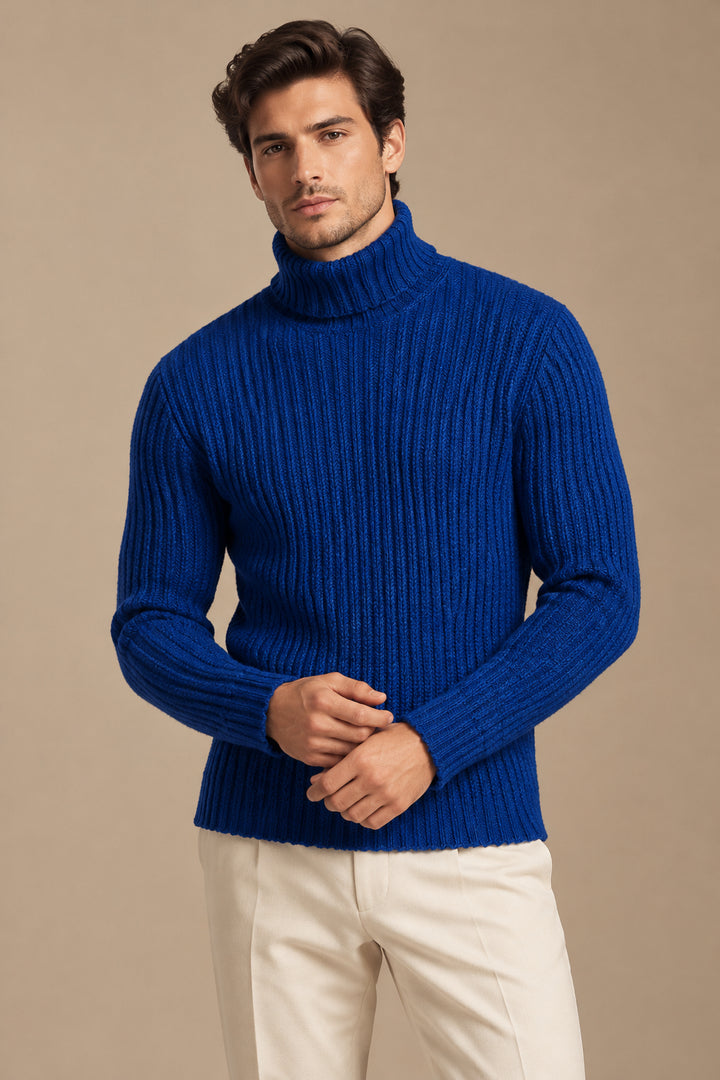 Men's Turtleneck Sweater – Slim Fit Knit, Classic Solid Style
