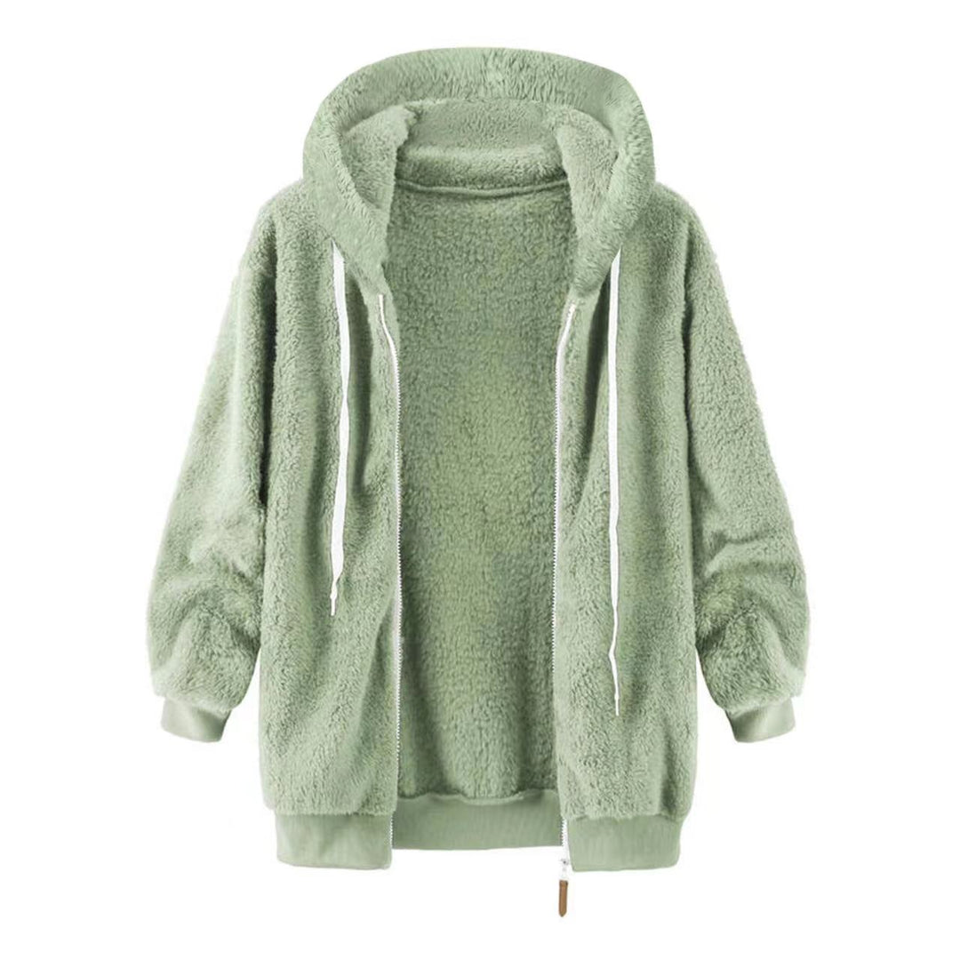 Plush Hooded Jacket – Women's Relaxed Fit Soft Fleece Outerwear