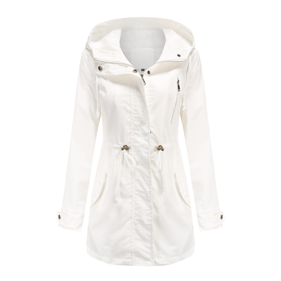 Women's Anorak Coat – Cotton, Mid-Length, Pockets, Straight Fit
