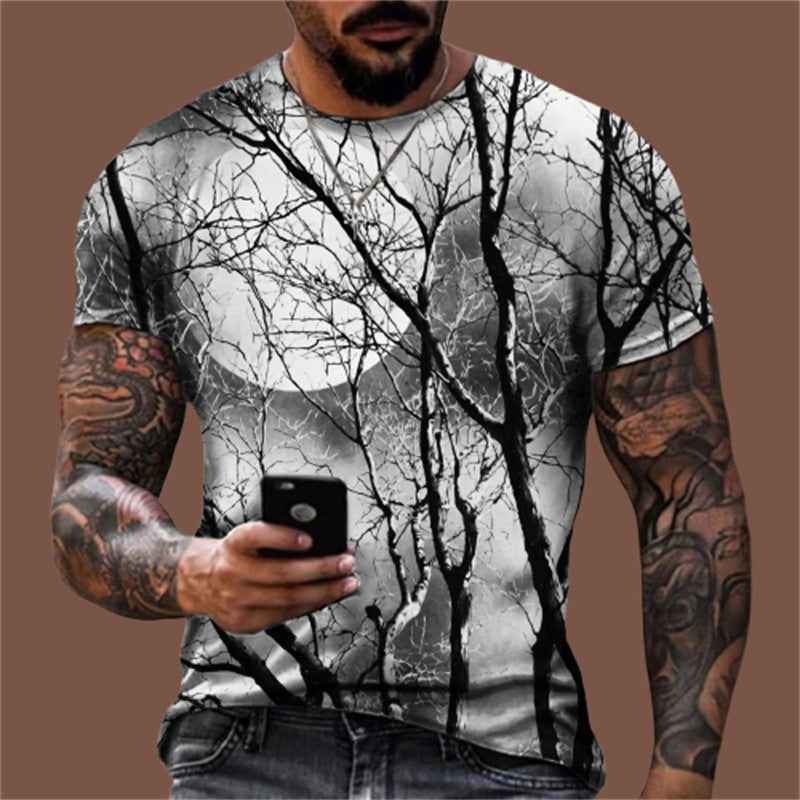 Men's Graphic T-Shirt – Digital Print, Relaxed Summer Fit