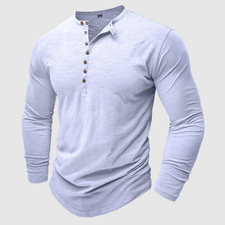 Men's Long Sleeve Cotton T-Shirt – Relaxed Pullover Fit