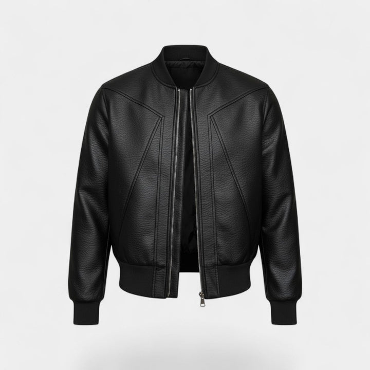 Men's Textured Leather Jacket – Structured Regular Fit