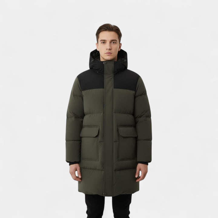 Men's Long Winter Coat – Waterproof Hooded Design
