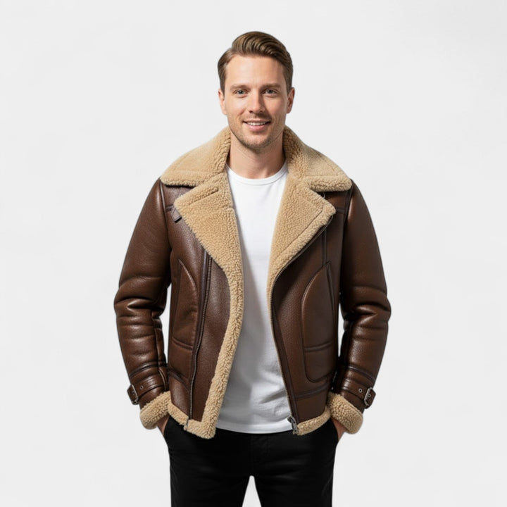Men's Military Jacket – faux fur Collar and Warm Lining