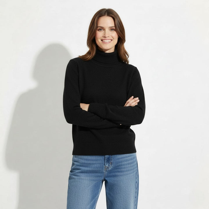 Women's Wool Blend Roll Neck Jumper – Relaxed Fit