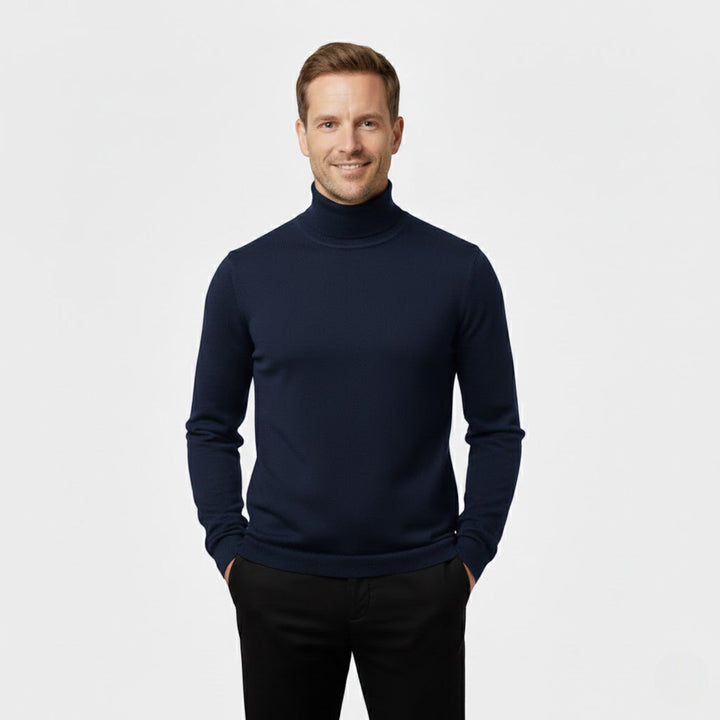 Men's Roll Neck Jumper Set of Three – Slim Fit Knit