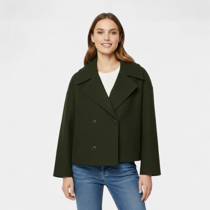 Women's Cropped Wool Jacket – Double Breasted Fit