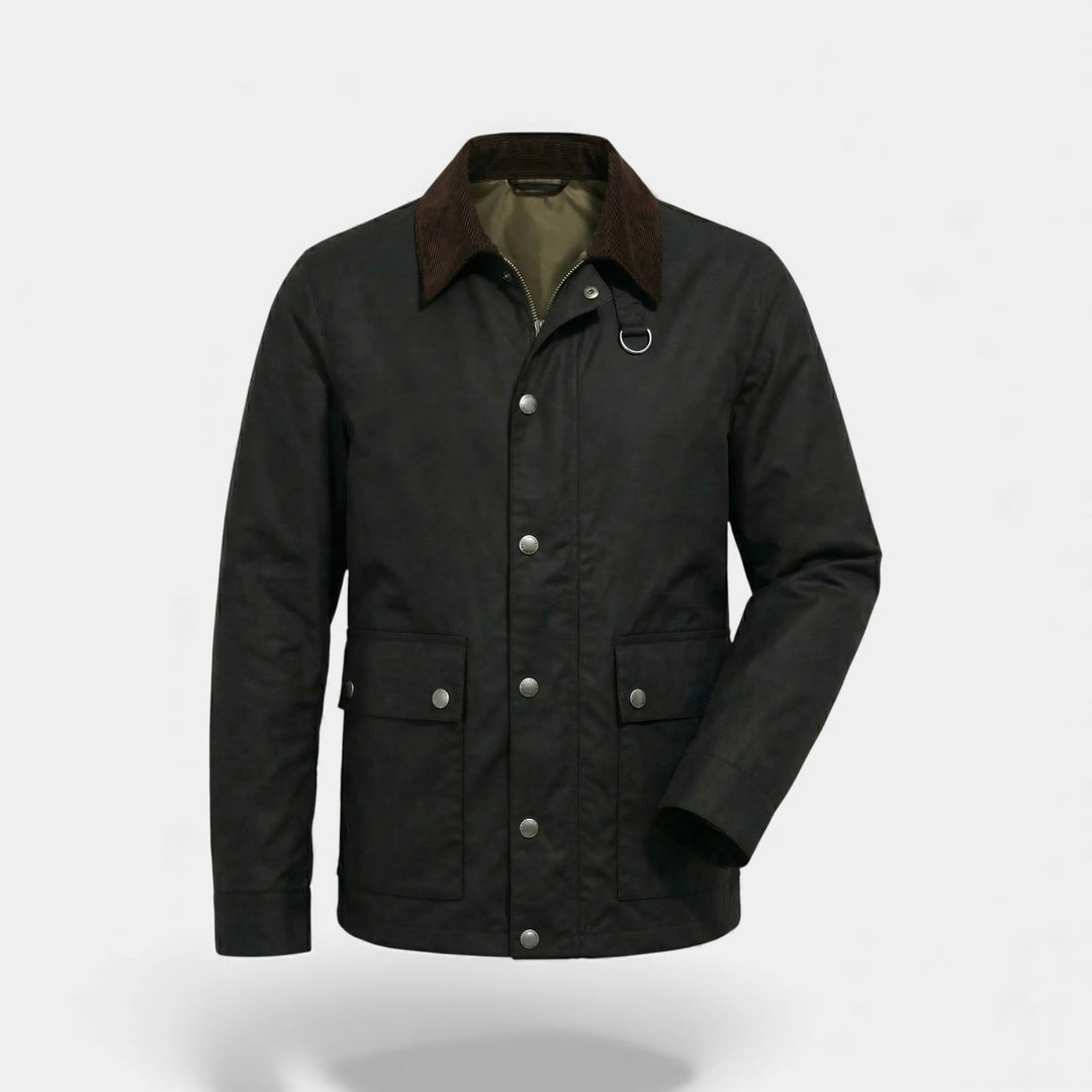 Men's Cotton Windbreaker Jacket – Multi Pocket Relaxed Cut