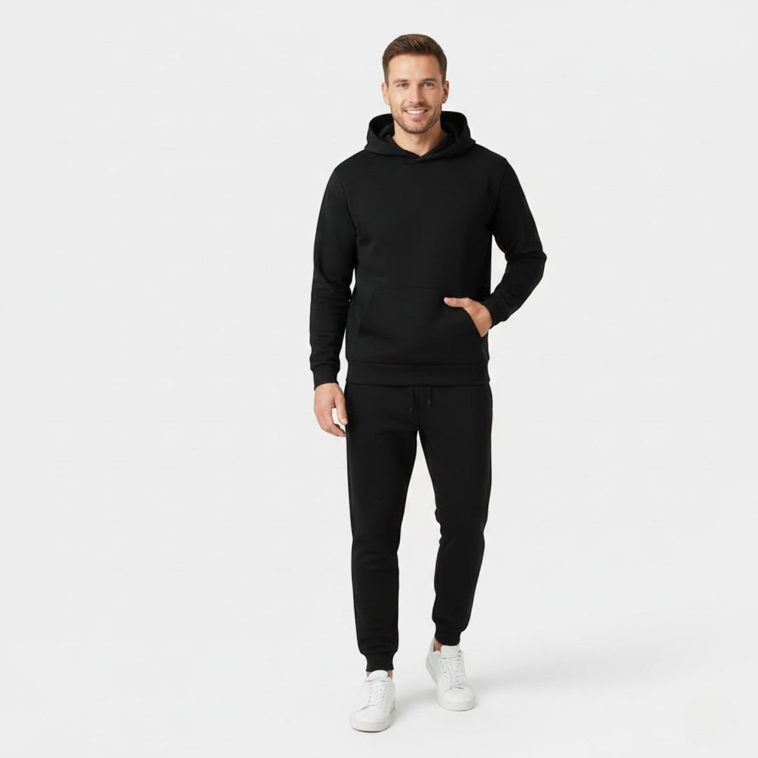 Men's Hooded Fleece Tracksuit Set – Relaxed Minimal Cut