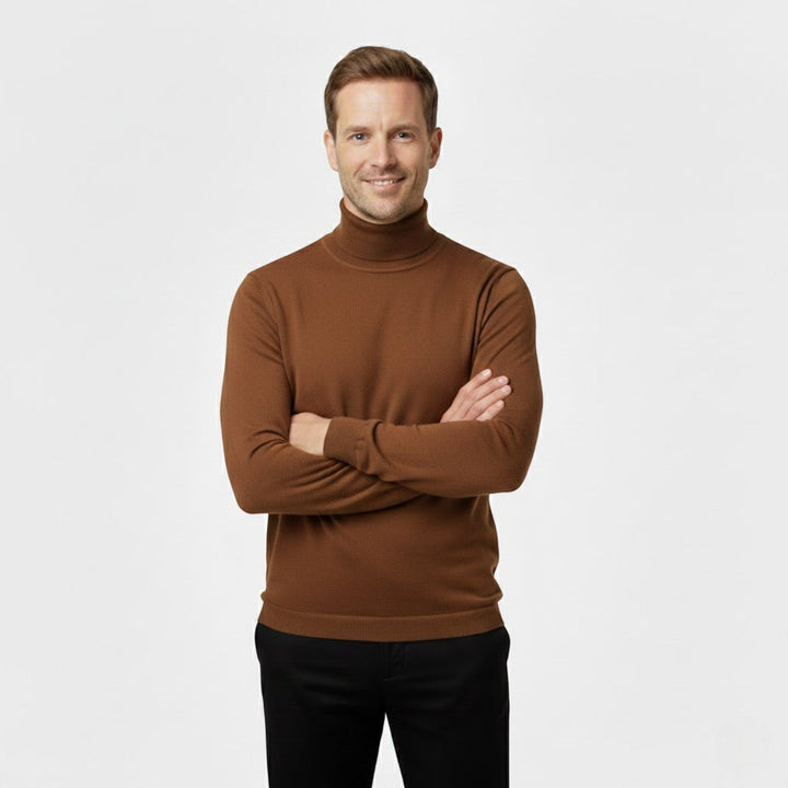 Men's Roll Neck Jumper Set of Three – Slim Fit Knit