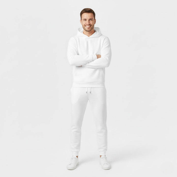 Men's Hooded Fleece Tracksuit Set – Relaxed Minimal Cut