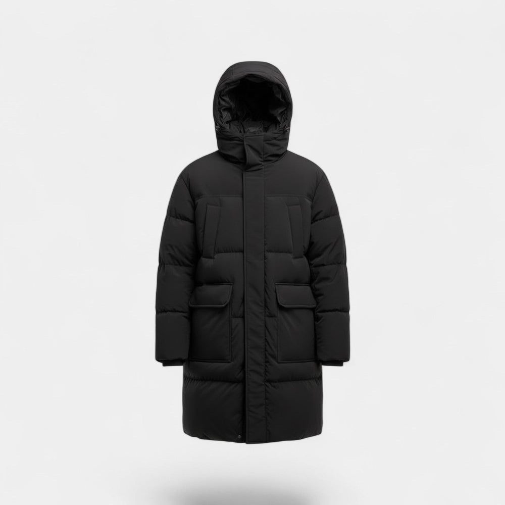 Men's Long Winter Coat – Waterproof Hooded Design