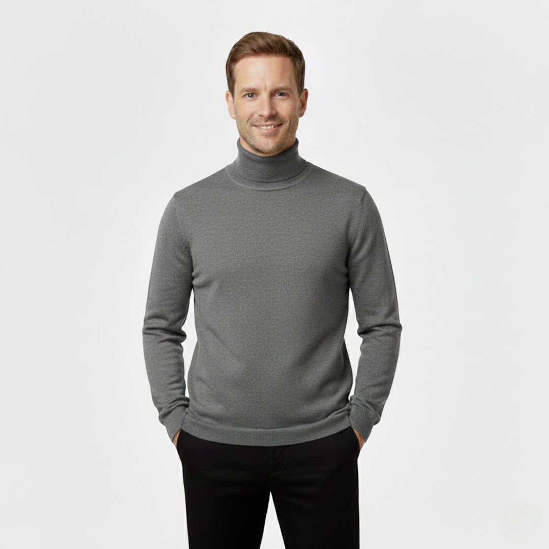 Men's Roll Neck Jumper Set of Three – Slim Fit Knit