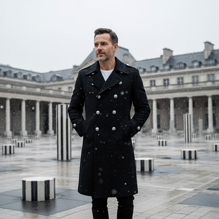 Men's Double Breasted Wool Jacket – Structured Shoulders