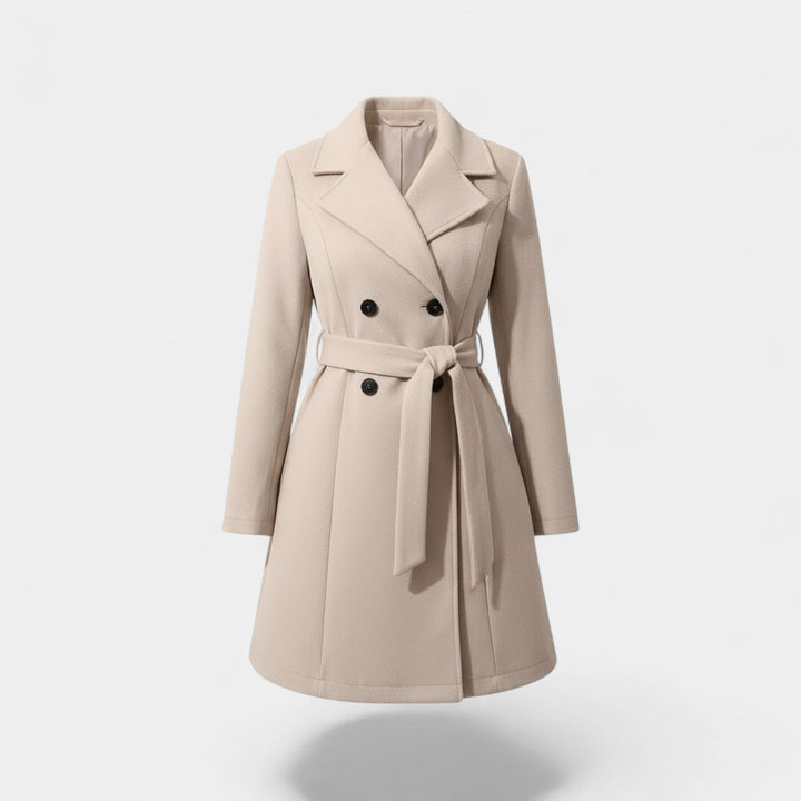 Women's Long Wool Coat – Fitted with Back Lacing