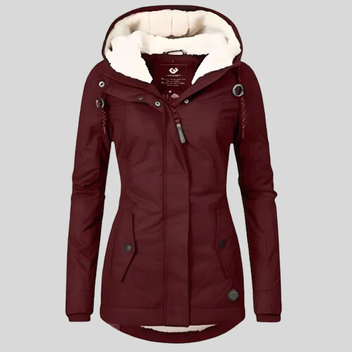 Women's Waterproof Quilted Hooded Coat – Oversized Fit