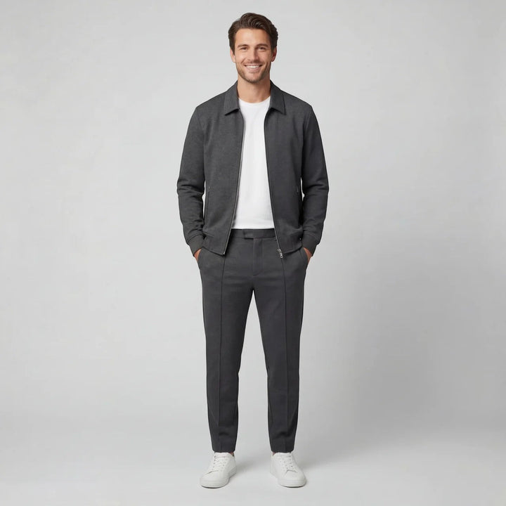 Men's Cotton Blend Jacket and Trouser Set – Slim Fit