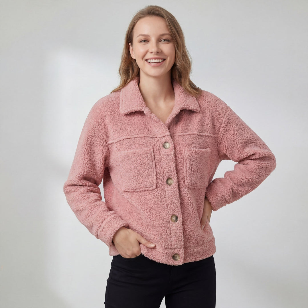 Women's Lambswool Jacket – Single Breasted Lapel Collar