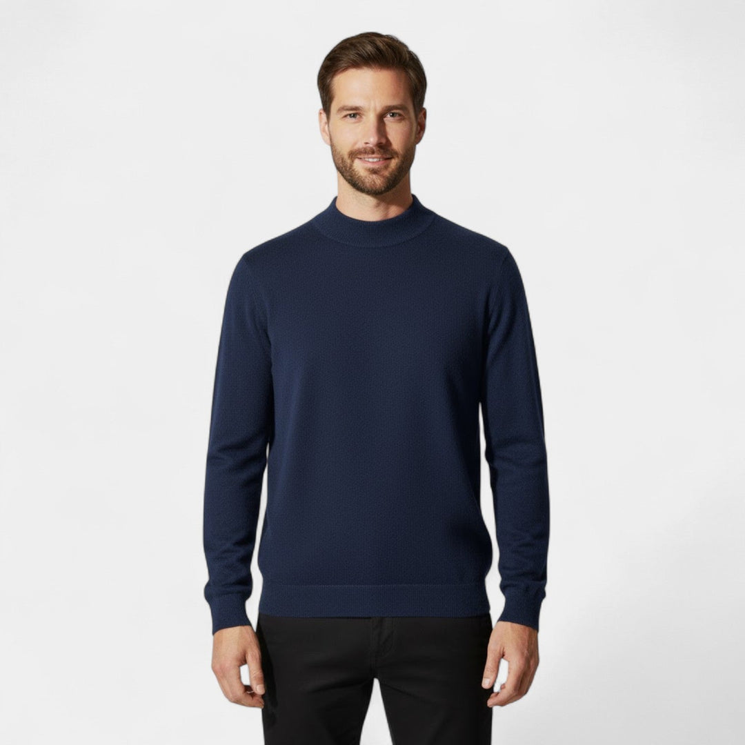 Men's Cashmere Jumper – Half Height Funnel Neck Knit
