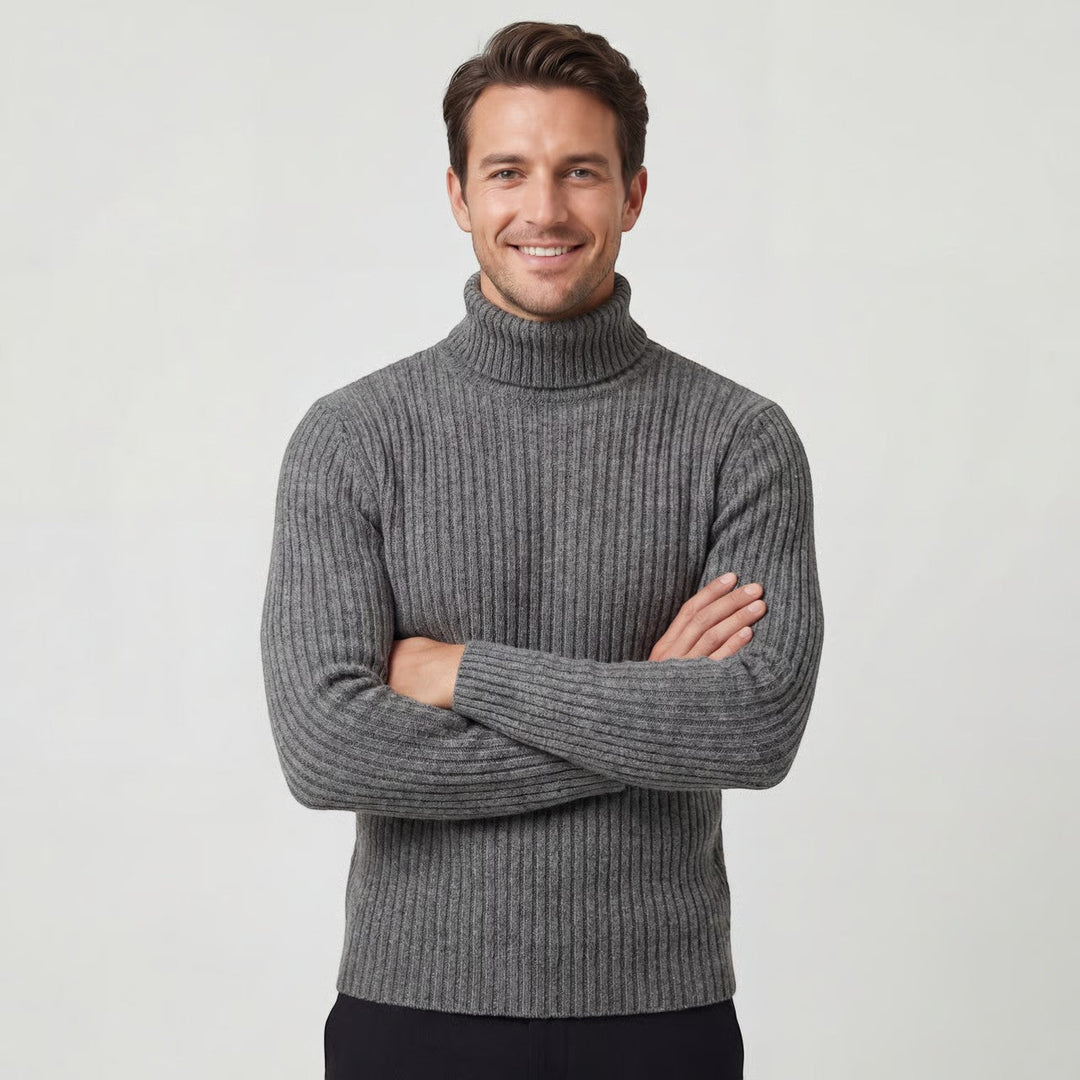 Men's Roll Neck Jumper – Slim Fit Technical Wool Blend