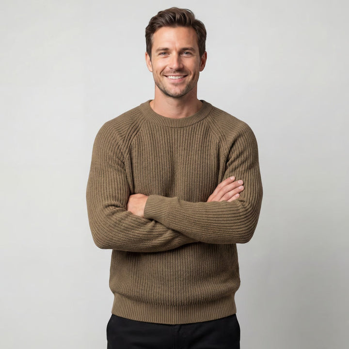 Men's Oversized Jumper – Thick Ribbed Wool Blend Knit