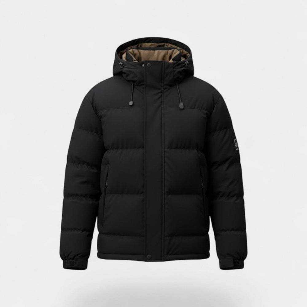 Men's Hooded Puffer Jacket – Thick Quilted Cotton Shell