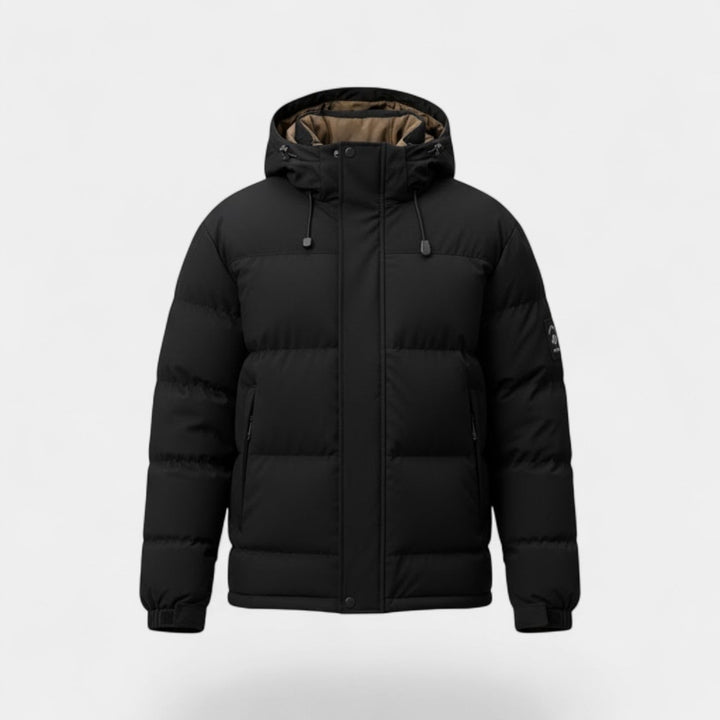 Men's Hooded Puffer Jacket – Thick Quilted Cotton Shell