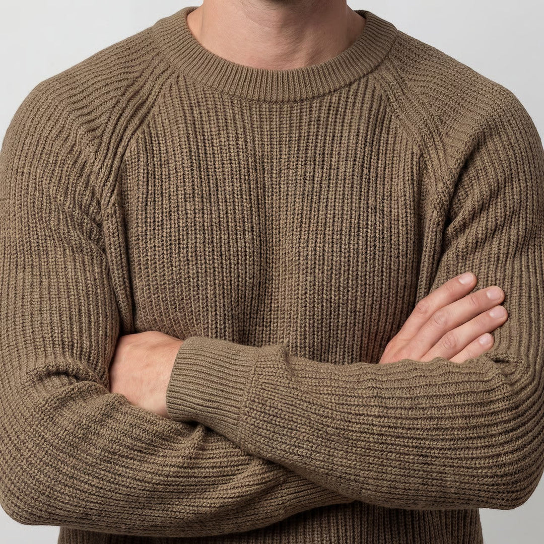 Men's Oversized Jumper – Thick Ribbed Wool Blend Knit