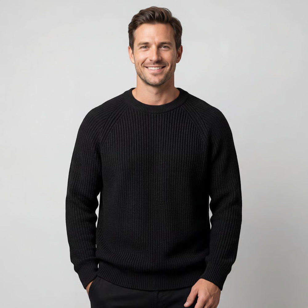 Men's Oversized Jumper – Thick Ribbed Wool Blend Knit