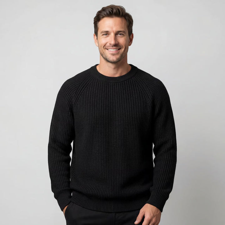 Men's Oversized Jumper – Thick Ribbed Wool Blend Knit
