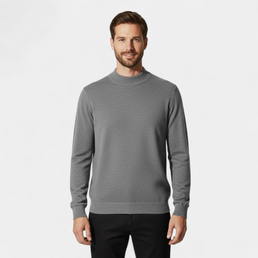 Men's Cashmere Jumper – Half Height Funnel Neck Knit