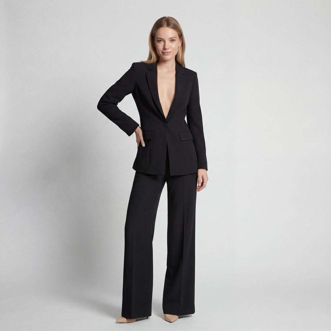 Women's Tailored Two-Piece Set – Blazer and Trousers