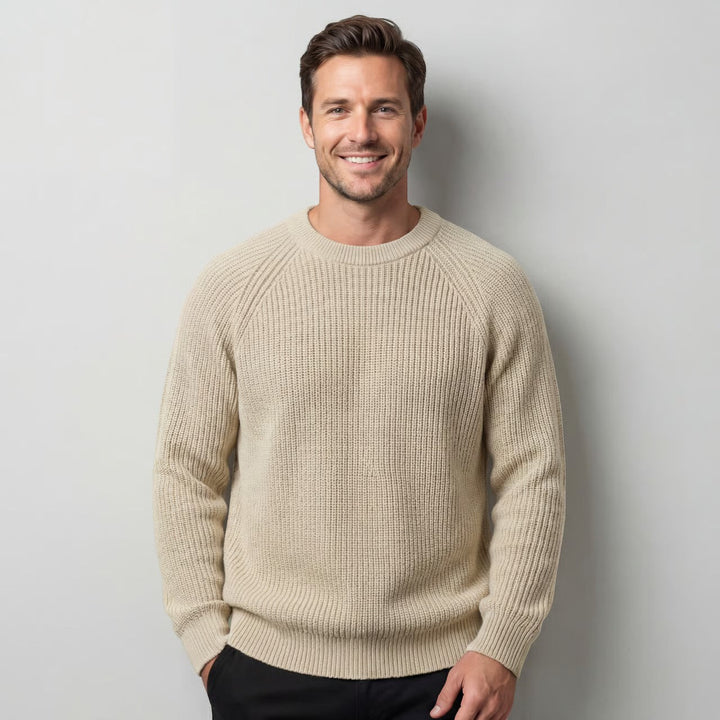 Men's Oversized Jumper – Thick Ribbed Wool Blend Knit