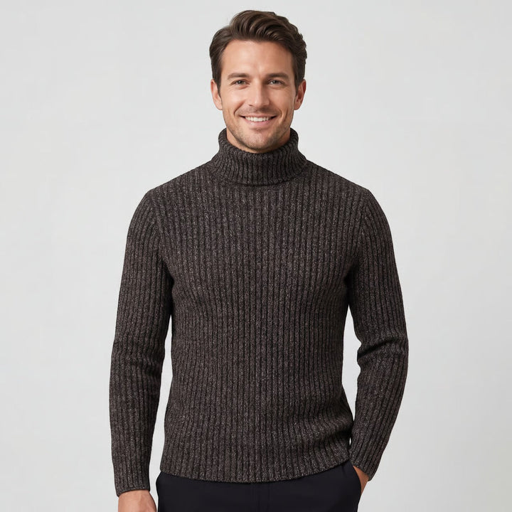 Men's Roll Neck Jumper – Slim Fit Technical Wool Blend