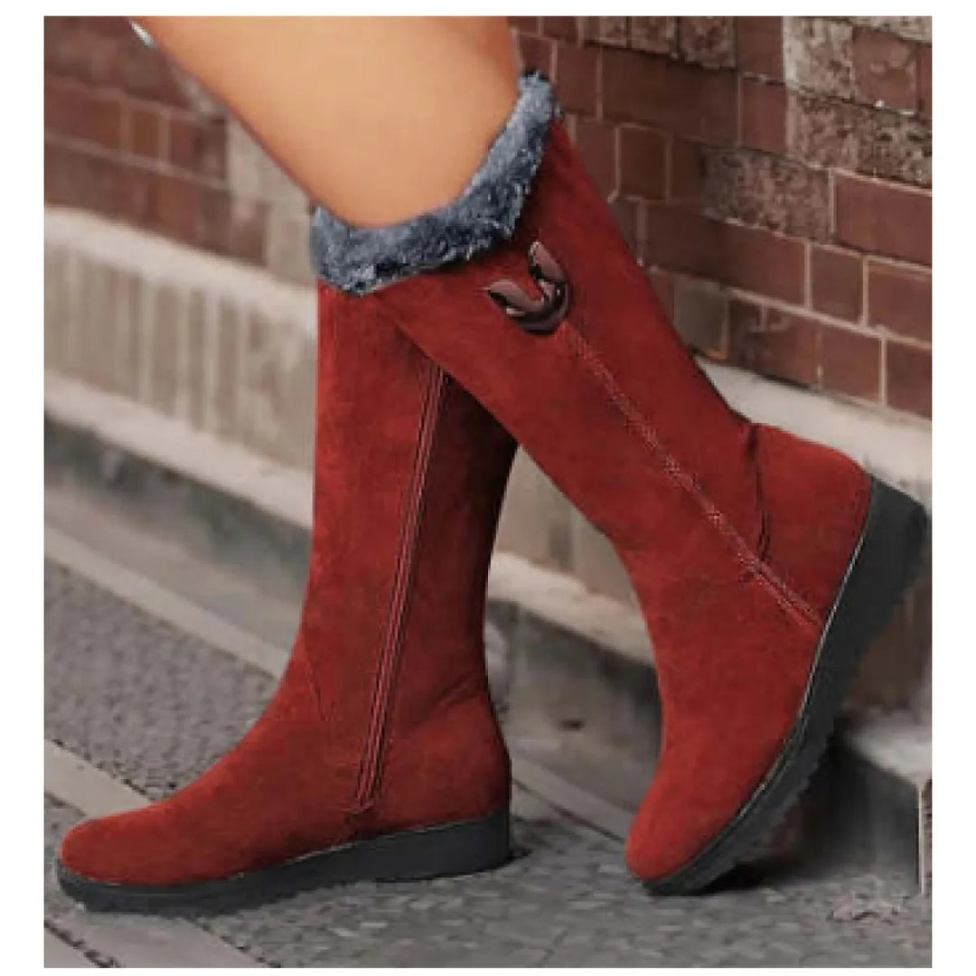 Women's Winter Boots – Mid-Tube, Warm Plush Lining, Non-Slip Sole
