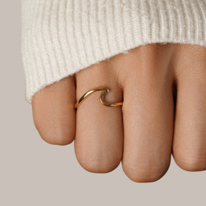 Imari Gold-Tone Wave Ring