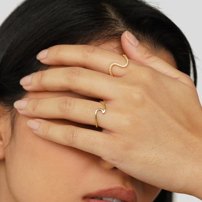 Imari Gold-Tone Wave Ring