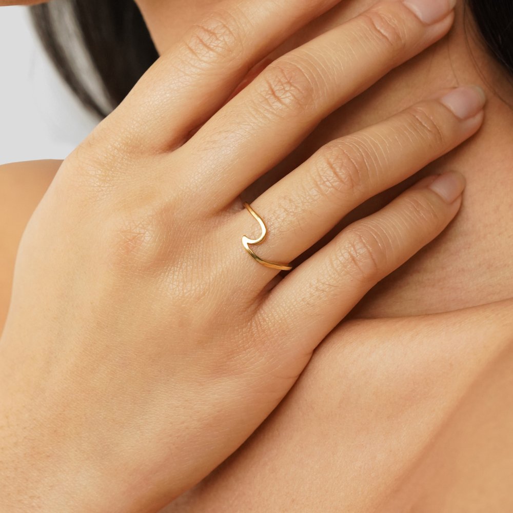 Imari Gold-Tone Wave Ring